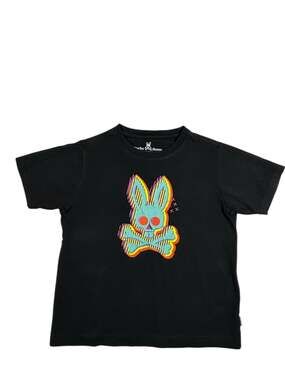 Psycho Bunny Kids Montgomery Graphic T-Shirt Black Size S 7/8